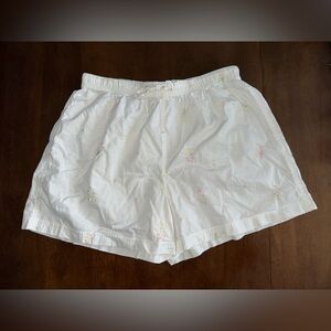 Calispia Embroidered Cotton Pajama Shorts